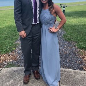 Azazie Dusty Blue Chiffon Ginger dress